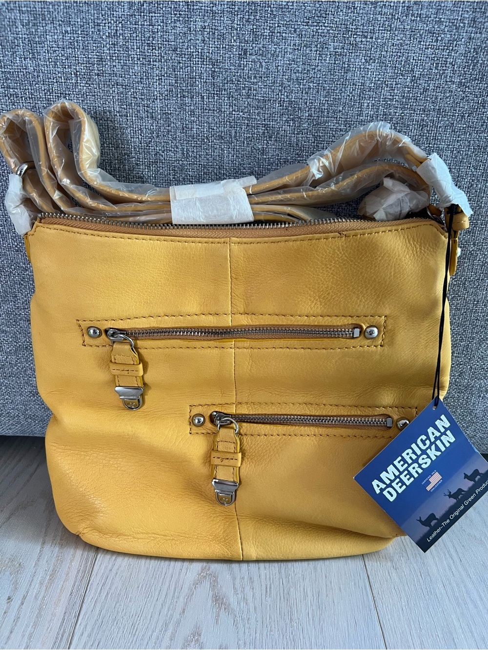 Mustard Yellow Leather Shoulder Bag
